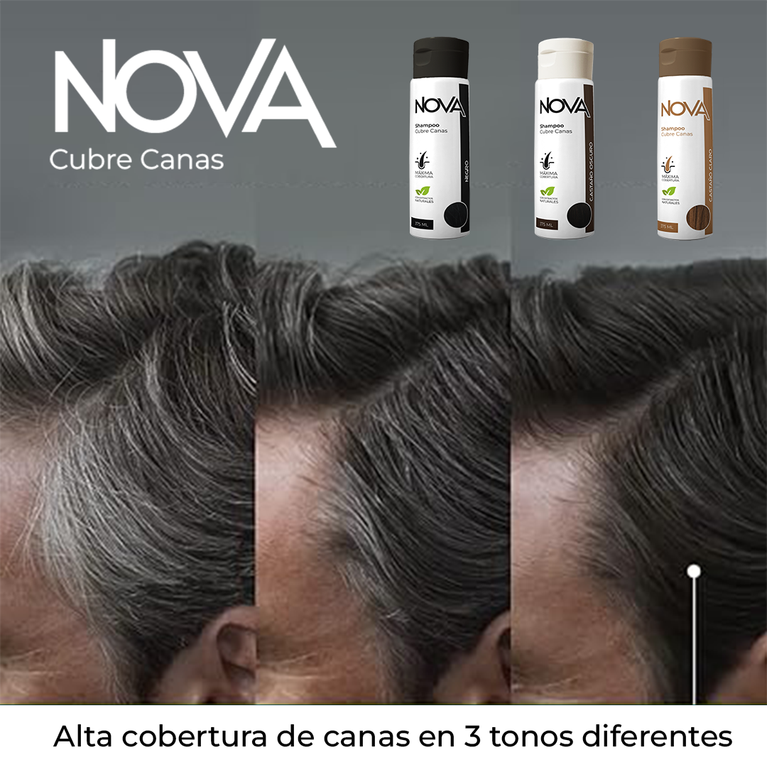 💇♂️ Nova Shampoo Cubre Canas - Renueva Tu Estilo al Instante | OFERTA SOLO POR HOY 50% OFF - 2x $69.900