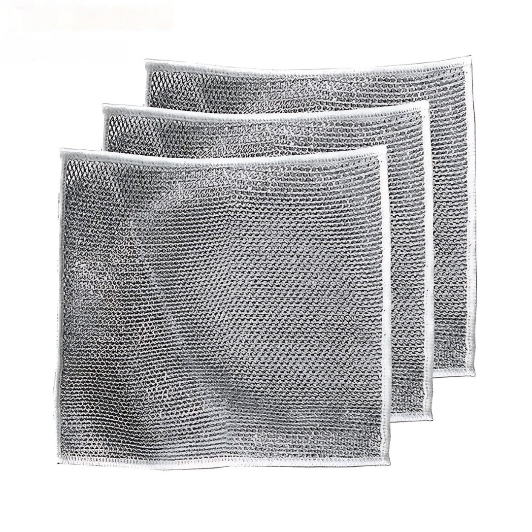 ✨Clean Plus: Paños metálicos adiamantados para Limpieza Profunda que cuida tus utensilios mas delicados🧽 x 5 Unds