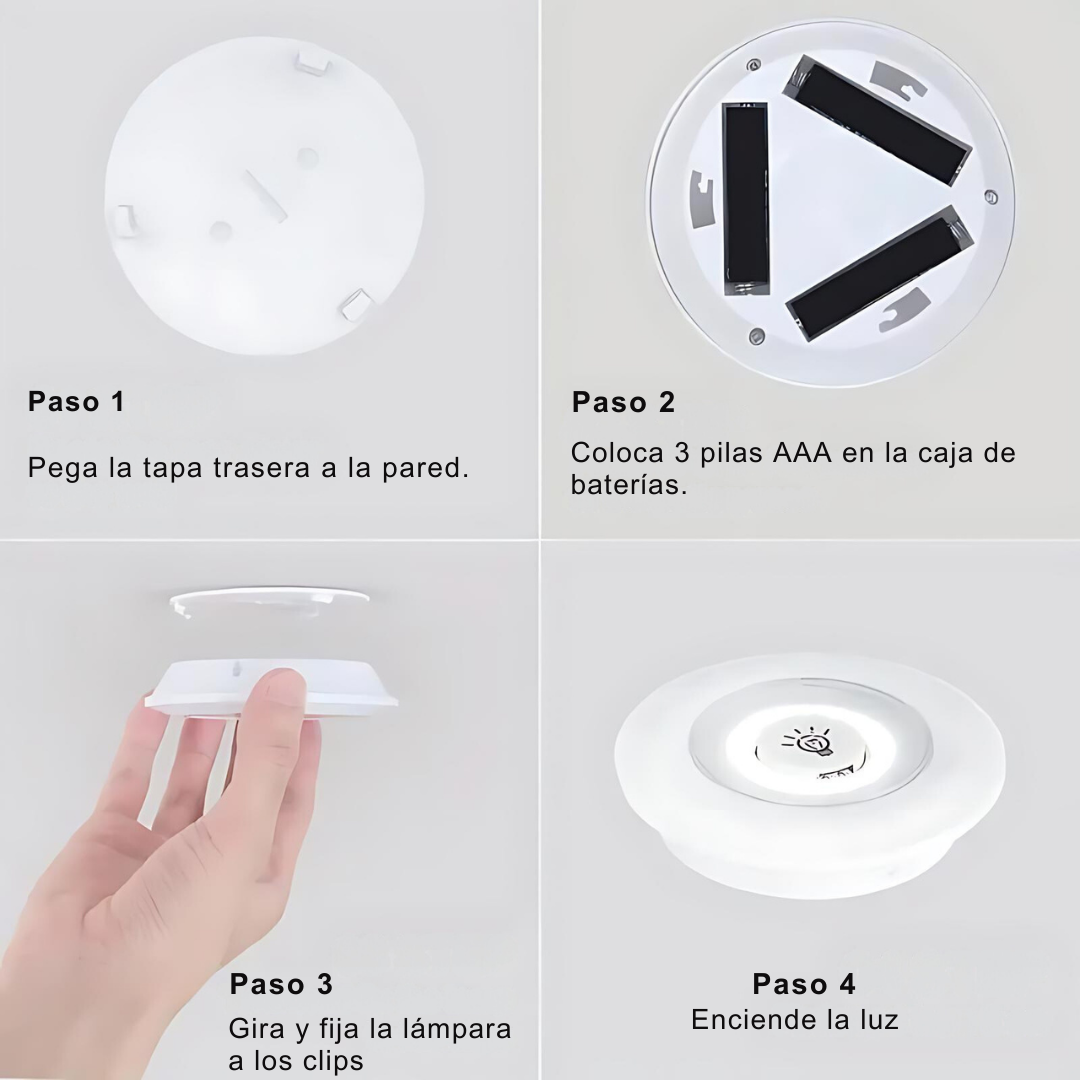 💡Set de 3 Luces Led con Control Remoto y dos niveles de Intensidad (Colocalas donde quieras, No necesitan cables ni conexiones)🖲️
