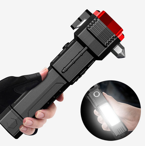 🔦 Linterna Táctica 4 en 1 Recargable LED | Potencia, Rescate y Versatilidad 🛠️✨