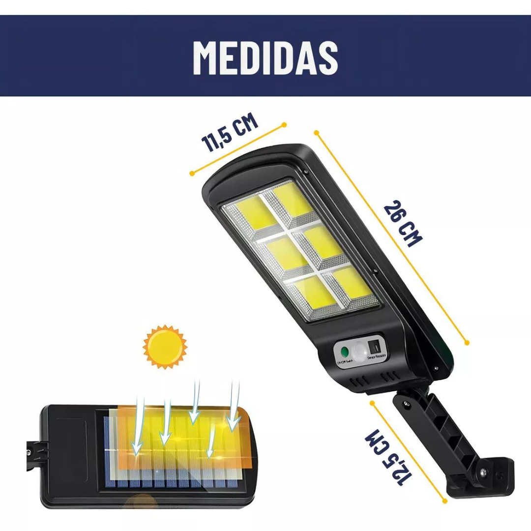 🔆 Lámpara Reflector LED con Panel Solar y Control Remoto🌞