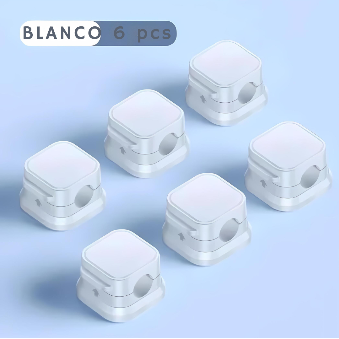 Clips Magnéticos 🧲 ajustables para organización de Cables 🔌 x 6 Unidades