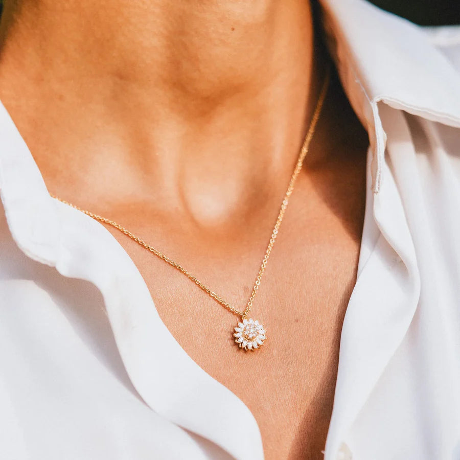 🌻 Collar Girasol Giratorio Dorado: Un Giro de Luz, Serenidad y Elegancia ✨ ¡HOY con 40% OFF! ⏳