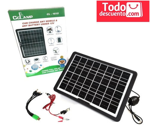 Cargador Solar portátil de Celulares y Tablets de 15W Ref. CL-1615