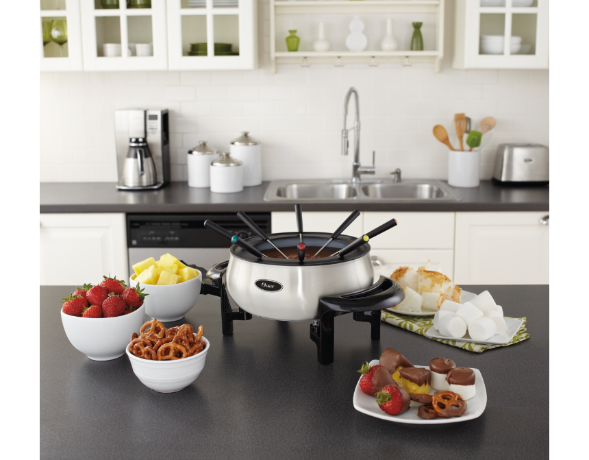 Olla Eléctrica Oster Fondue Plateado Multifuncion