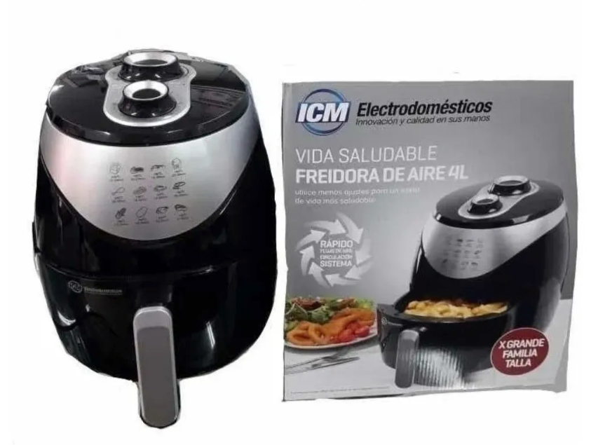 Freidora De Aire Sin Aceite ICM Extra Grande (4 Litros)