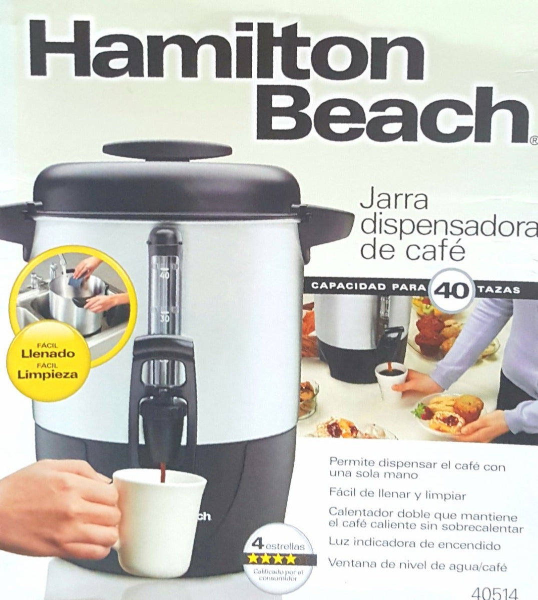 Cafetera Hamilton Beach Estación 40-tazas de Cafe