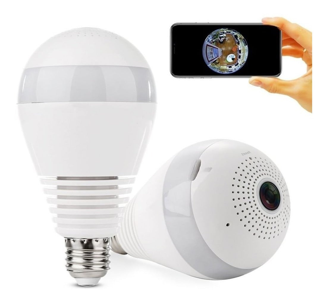 Camara De Bombillo Wifi VR V380 360º