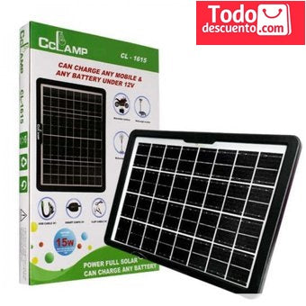 Cargador Solar portátil de Celulares y Tablets de 15W Ref. CL-1615