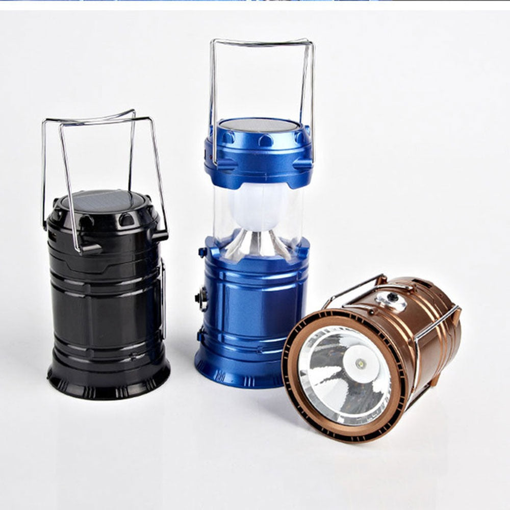 Lampara Linterna Recargable Corriente, Luz Solar 13cm Camping