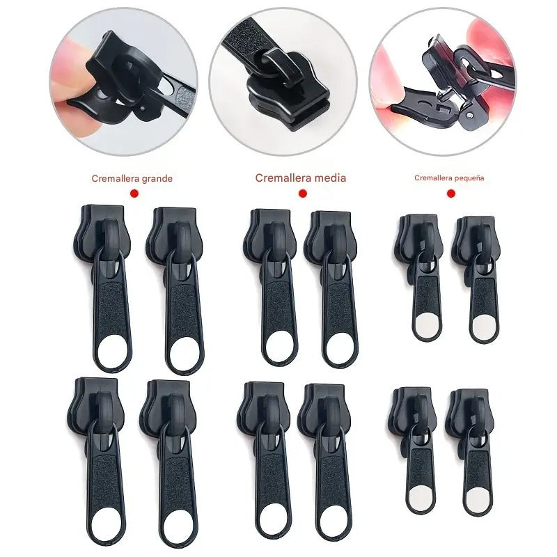 ZipFix - Kit de Reparación de Cremalleras 🔧 ¡Repara tú mismo en segundos sin complicaciones! 🔥 OFERTA SOLO POR HOY:  Lleva 12  Cremalleras con un 40% OFF🔥