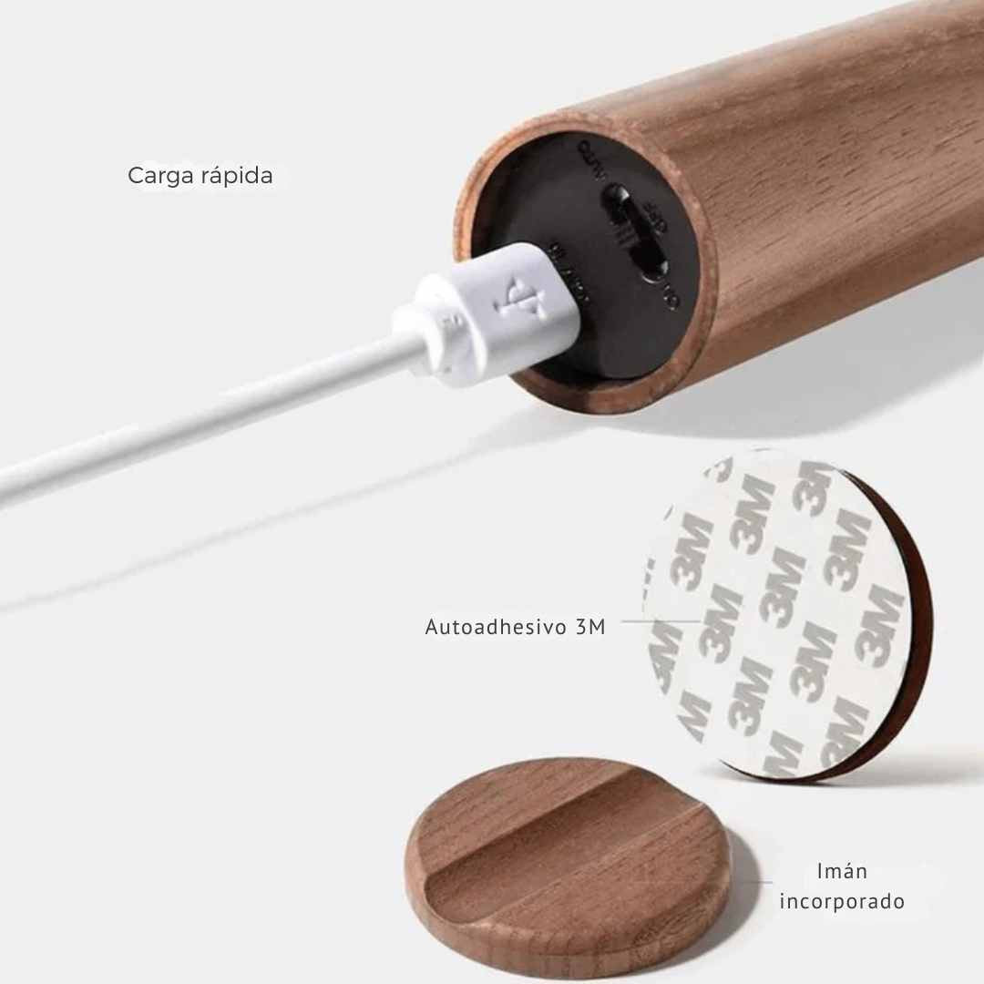 Lámpara de Madera Magnética LED con Sensor de Movimiento  – Iluminación Inteligente y Elegante sin Cables