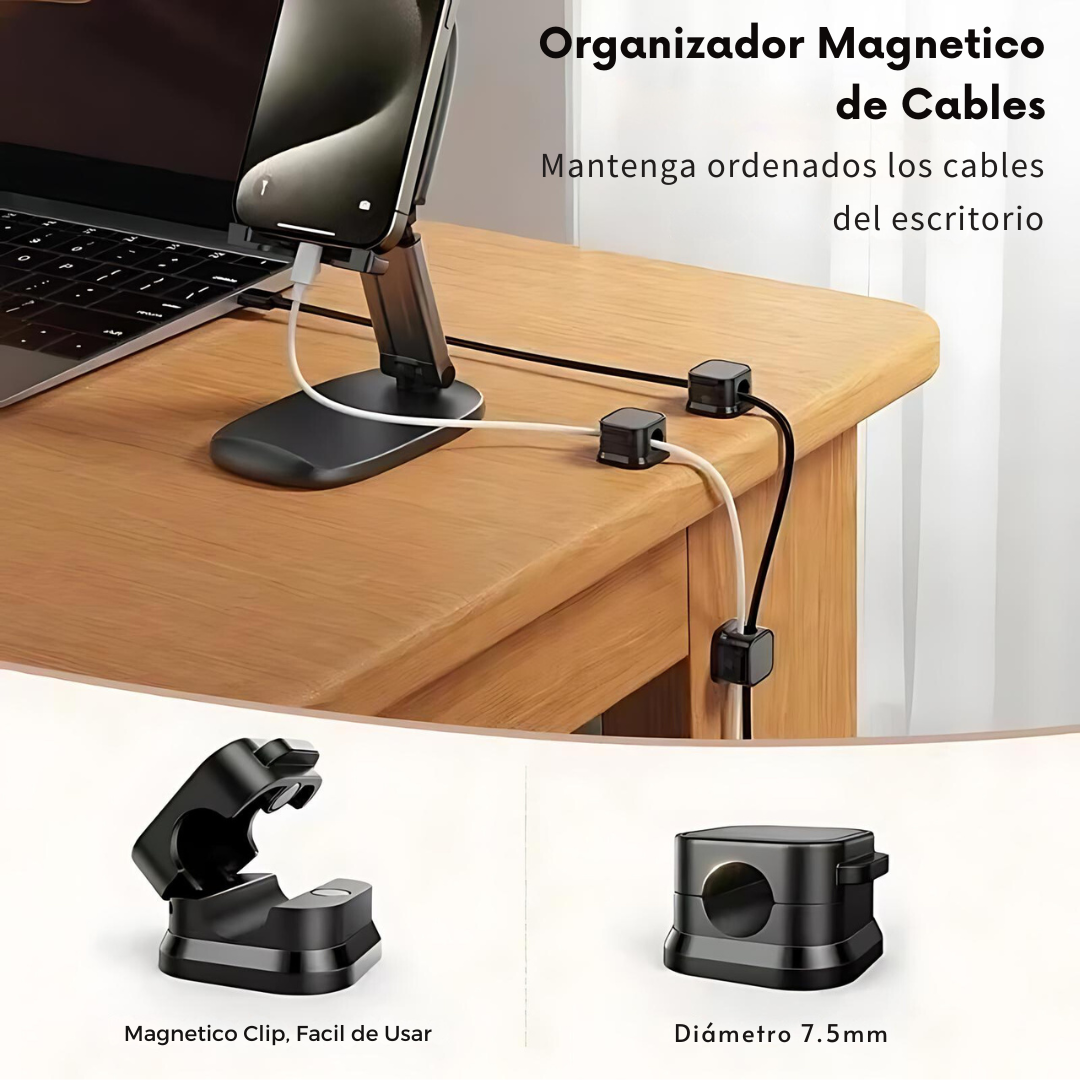 Clips Magnéticos 🧲 ajustables para organización de Cables 🔌  x 6 Unidades