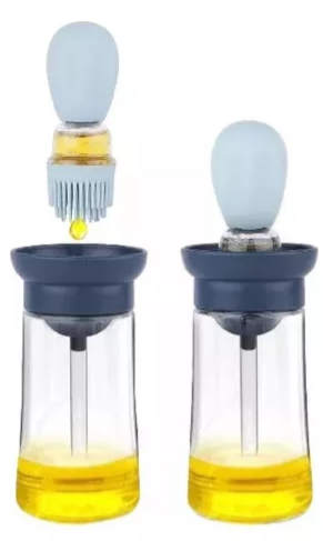 Dispensador Aceite Con Brocha en  Silicona y Botella Vidrio