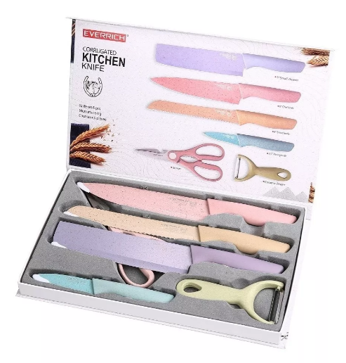 Set de Cuchillos  de Acero Inoxidable y Carbono