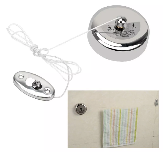Tendedero de Ropa Retráctil de Acero Inoxidable. Ref. SUS304