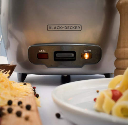 Olla Arrocera Black+Decker de 20 Tazas con Tapa Vidrio Y Vaporera. Ref. RC5200M