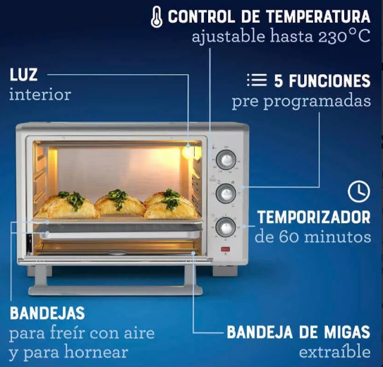 Horno con Freidora Oster de 35 Lts.
