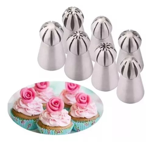 Kit Decorador de Pasteles con 7 Boquillas, Acople y Manga
