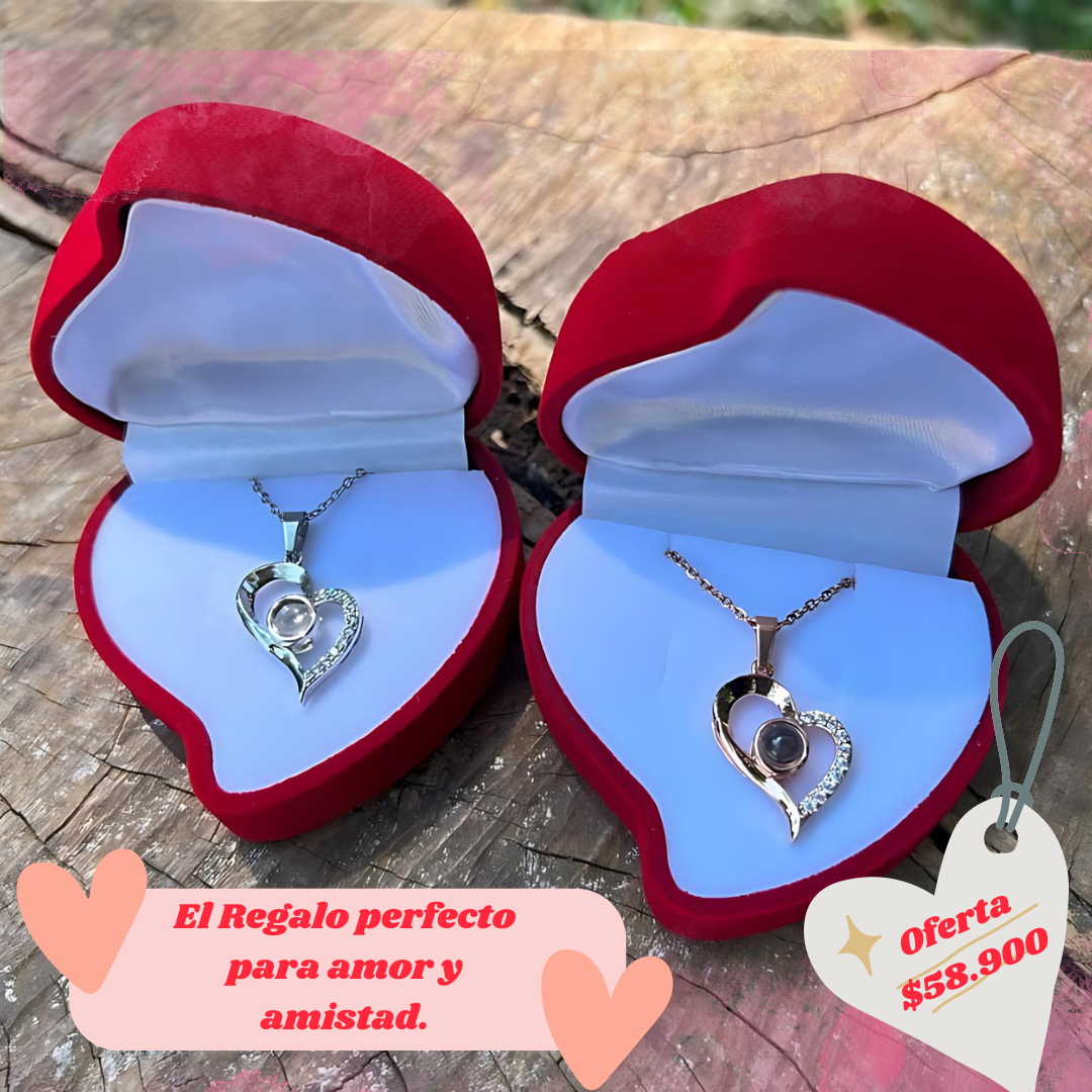 💎 Collar de Proyección "Te Amo" en 100 Idiomas con estuche de lujo 💖