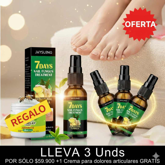 Con 7 Days Fungus Free Nails® 💅 Descubre uñas más fuertes y saludables ✨ ¡Promoción exclusiva: 3 frascos + crema para dolor de articulaciones GRATIS! 🎁