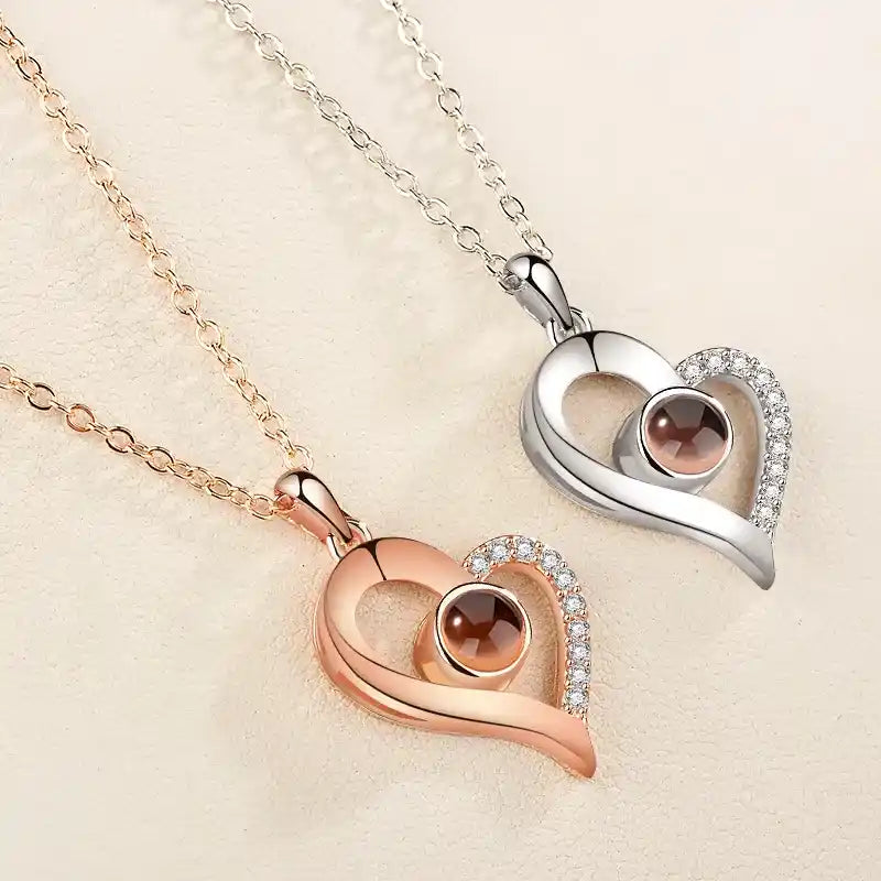 💎 Collar de Proyección "Te Amo" en 100 Idiomas con estuche de lujo 💖