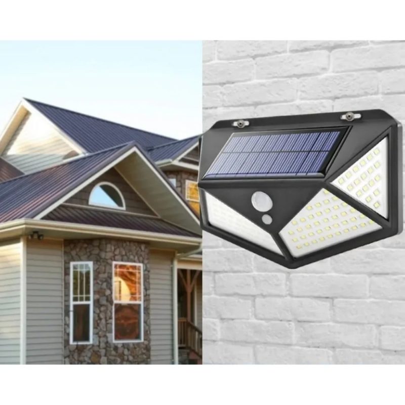 Lampara Solar con180 Luces Led y Sensor De Movimiento