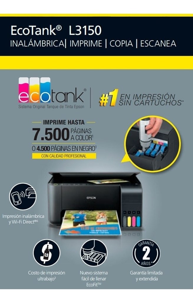 Impresora Epson Multifuncional L3150 WiFi