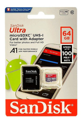Memoria Micro Sdxc Sandisk 64gb  Uhs-i 100 Mbs Class 10 A1 4k