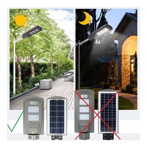 Lampara De Exterior Solar Led 40w con Sensor De Luz Y Soporte