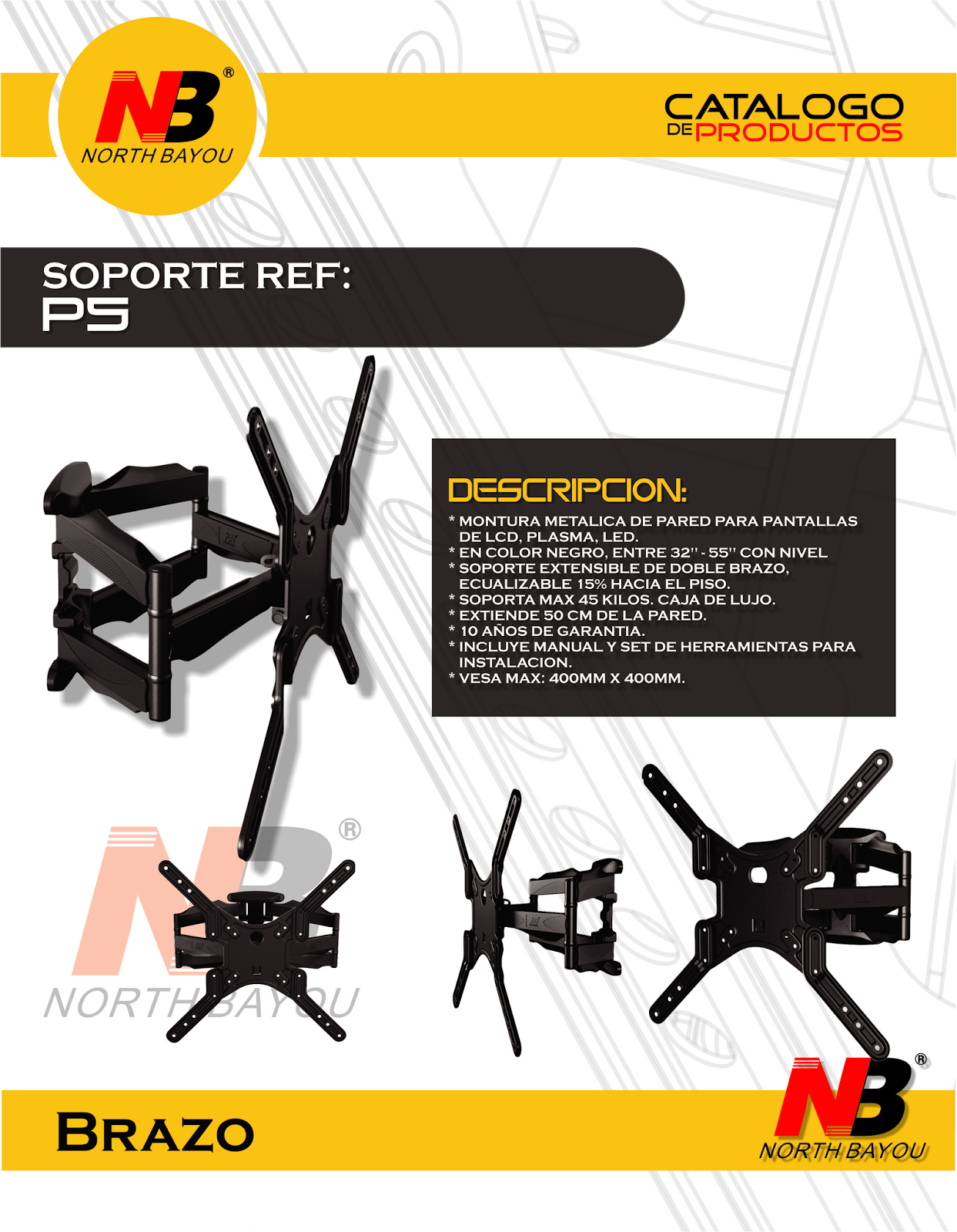 Soporte NB de Doble Brazo Ref. P5 32" - 55"