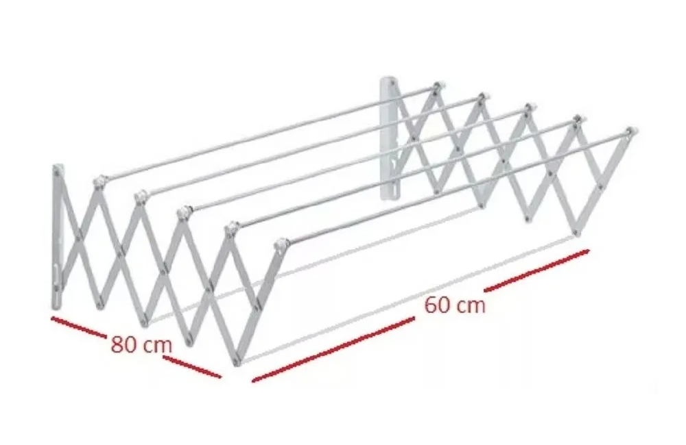 Tendedero De Ropa Plegable Aluminio M7-60 80x60cm