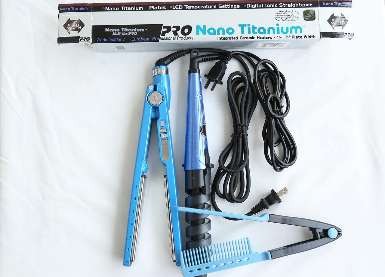 Plancha Nano Titanium en Combo (Plancha, Rizador y Peine)