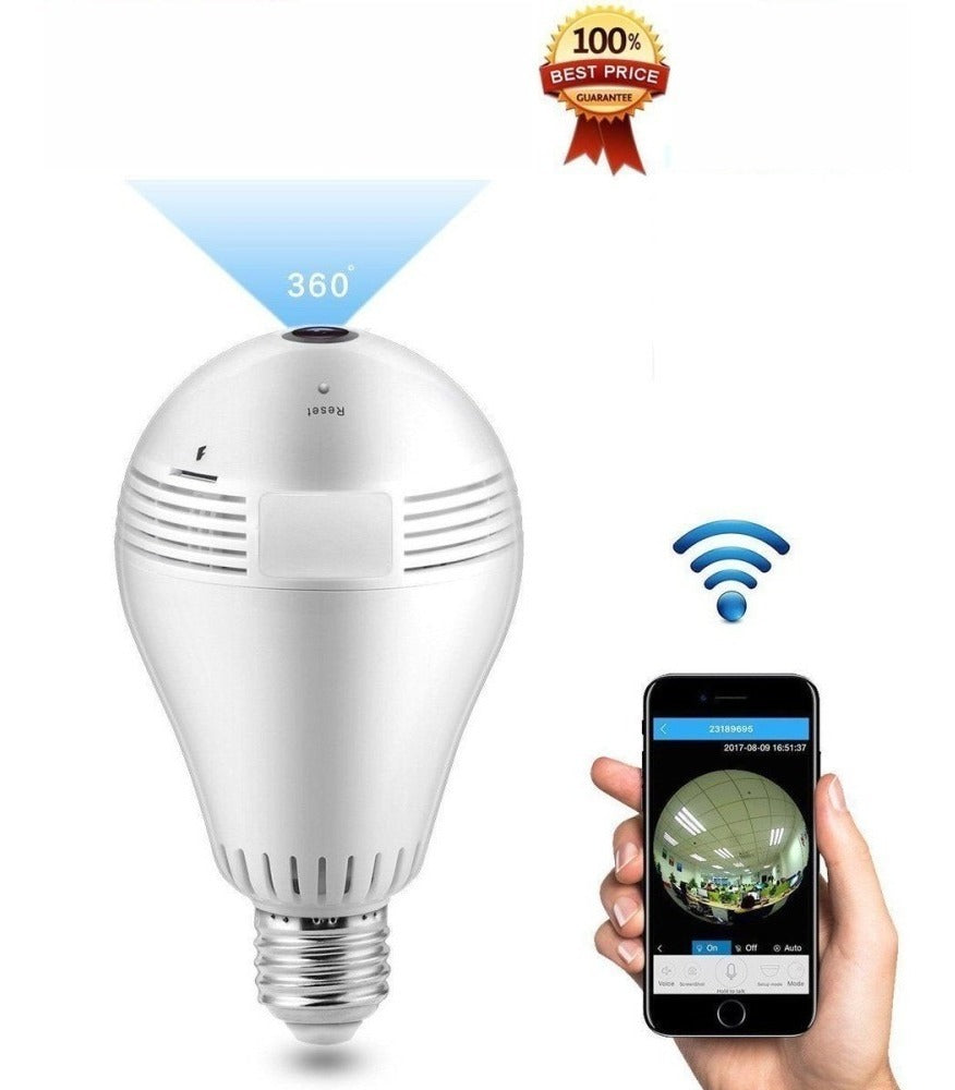 Camara De Bombillo Wifi VR V380 360º