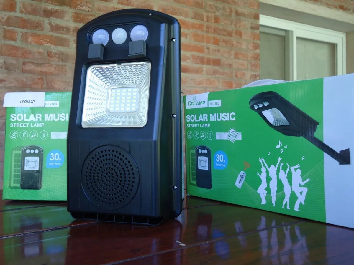 Lámpara Exterior Solar Led, Sensor Luz, 30W